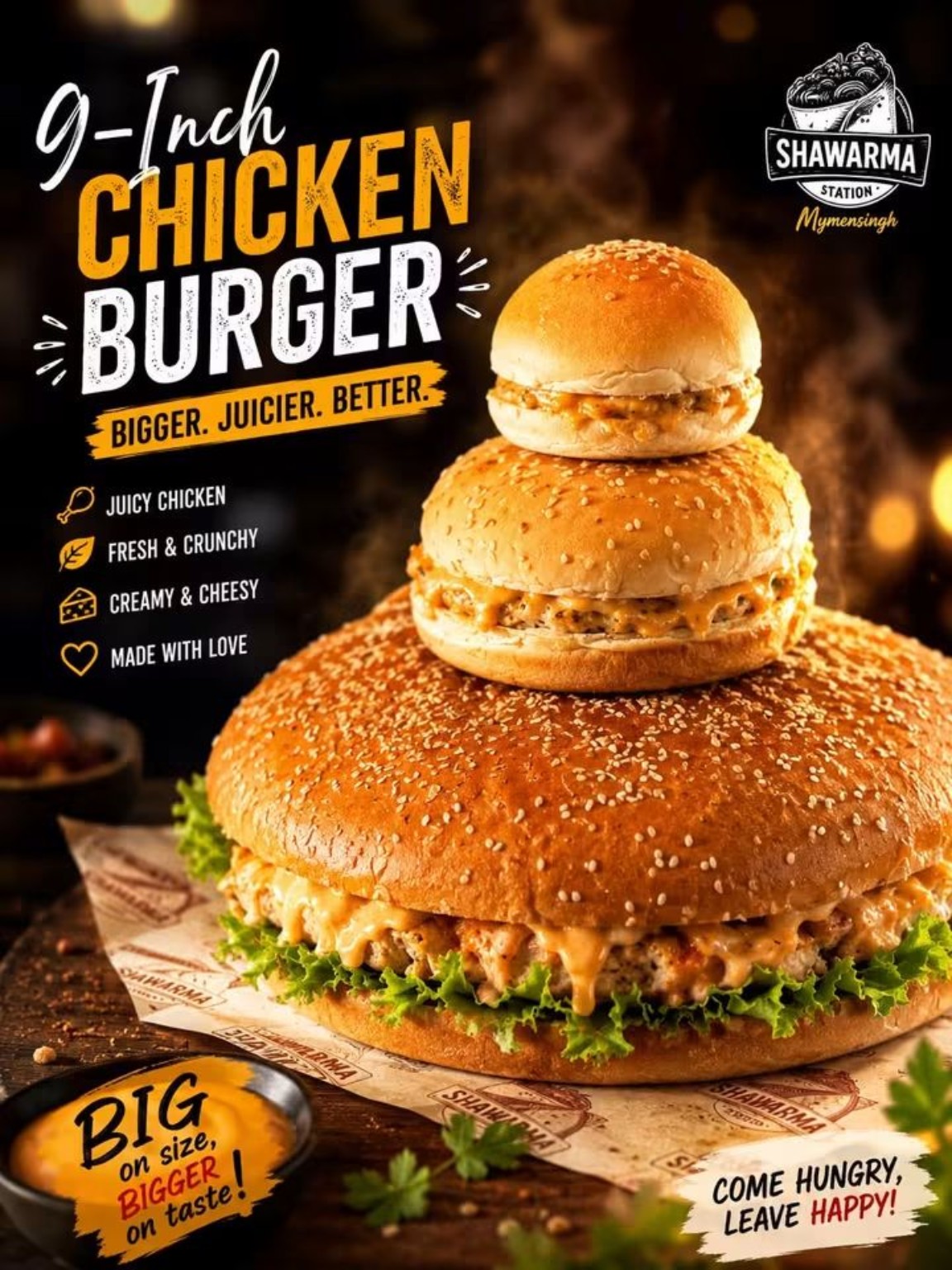9-inch Chicken Burger